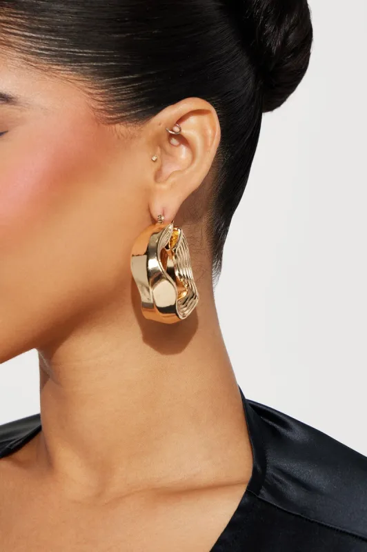 In Too Deep Earrings - Gold made by Fashion Nova