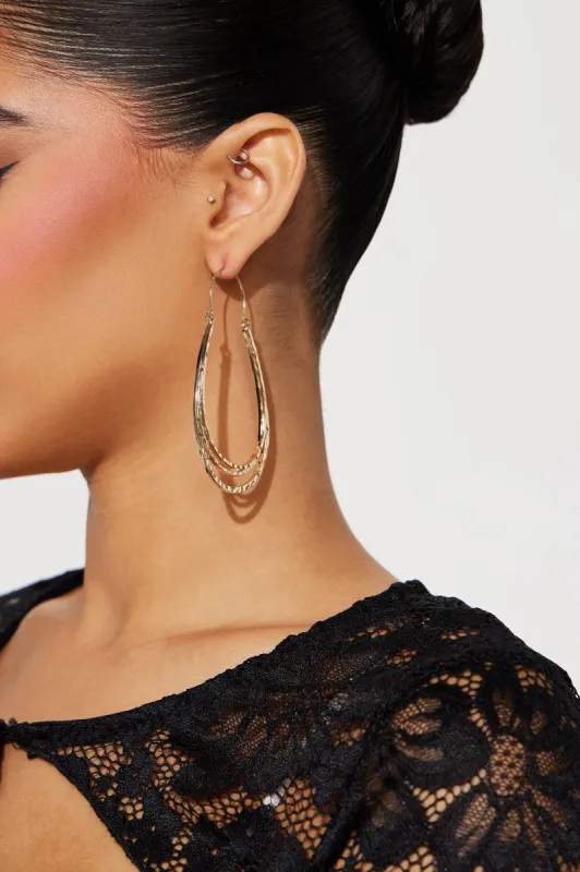 Beautiful Night Out Drop Earrings - Gold sold by Fashion Nova
