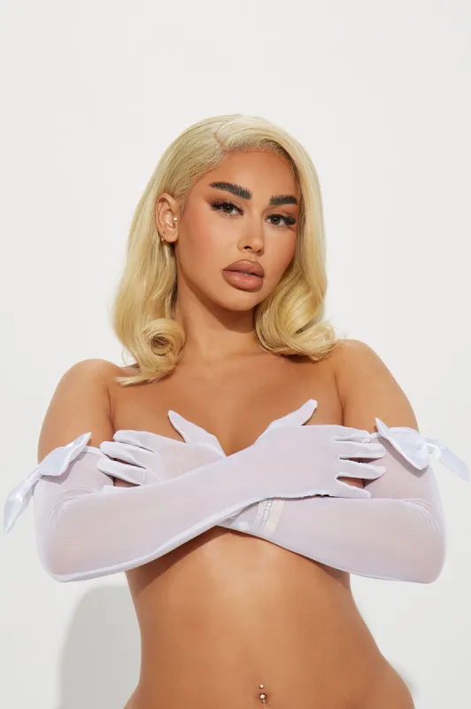 Classy Babe Mesh Gloves - White sold by Fashion Nova