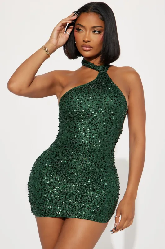 Dolce Vita Sequin Mini Dress - Hunter sold by Fashion Nova
