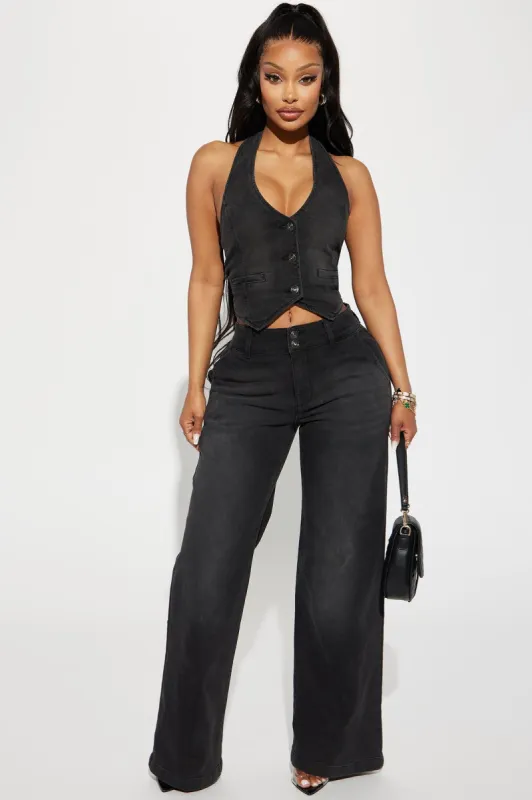 No Competition Baggy Wide Leg Jean - Black Wash sold by Fashion Nova