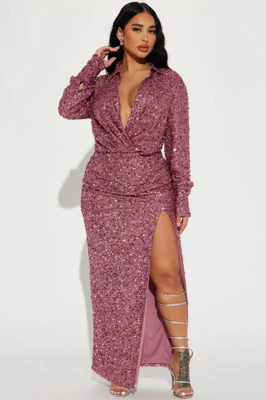 Rain On Me Sequin Skirt Set - Mauve sold by Fashion Nova