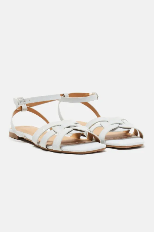 People Pleaser Flat Sandals - Silver sold by Fashion Nova