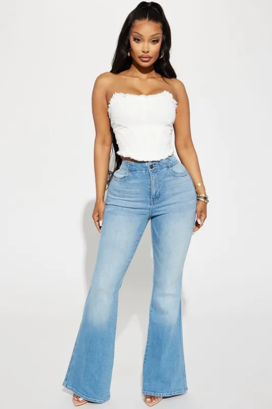 Houston Lace Up Bootcut Jean - Medium Wash sold by Fashion Nova