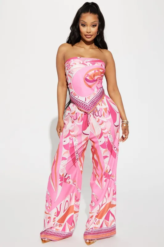Rosario Pant Set - Pink/combo sold by Fashion Nova