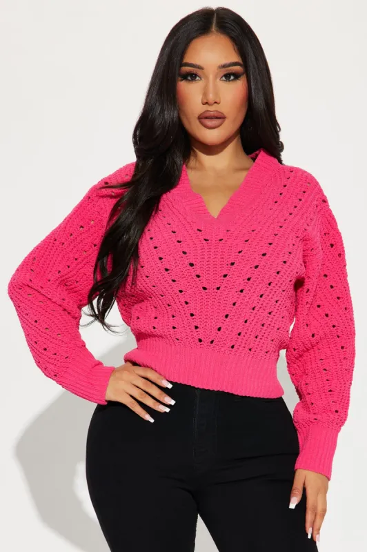 Niomie Sweater - Fuchsia sold by Fashion Nova