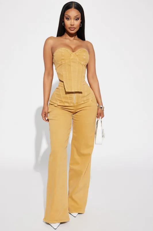 Late Nights High Rise Stretch Straight Leg Jeans - Tan sold by Fashion Nova