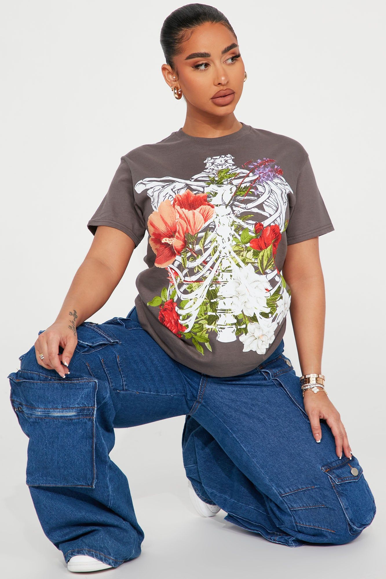 Skeletons In The Garden Graphic Tee - Charcoal sold by Fashion Nova product image thumbnail 2