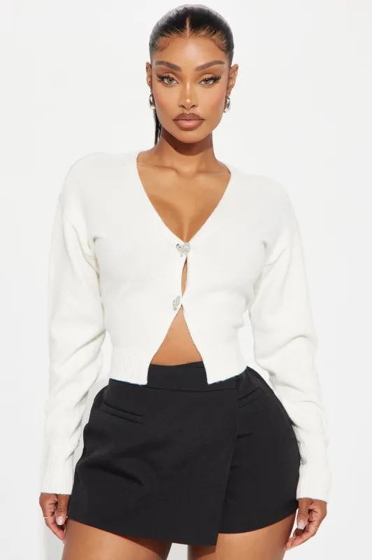 With A Bow Cropped Cardigan - Ivory sold by Fashion Nova
