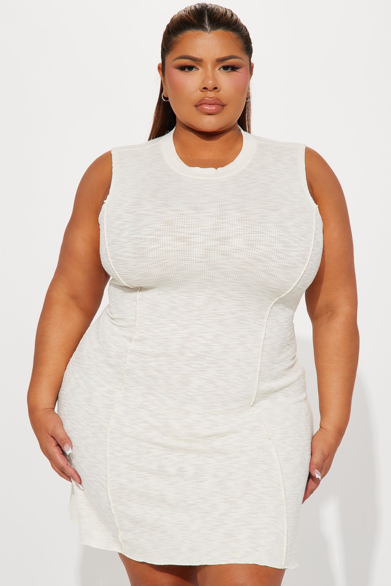 Rosalynn Skater Mini Dress - Cream sold by Fashion Nova product image thumbnail 4