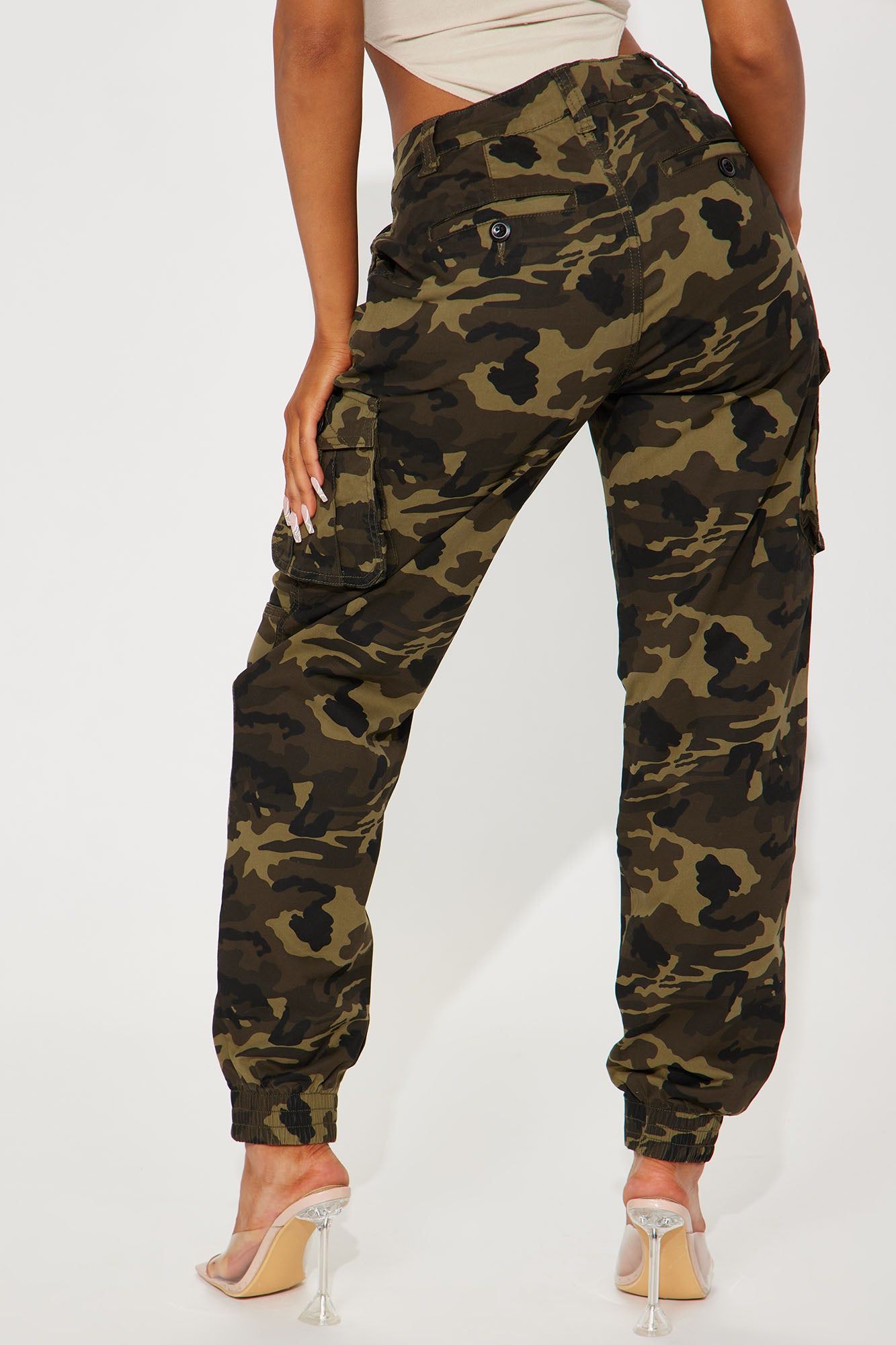 Can't Handle Me Camo Cargo Jogger - Olive/combo sold by Fashion Nova product image thumbnail 3