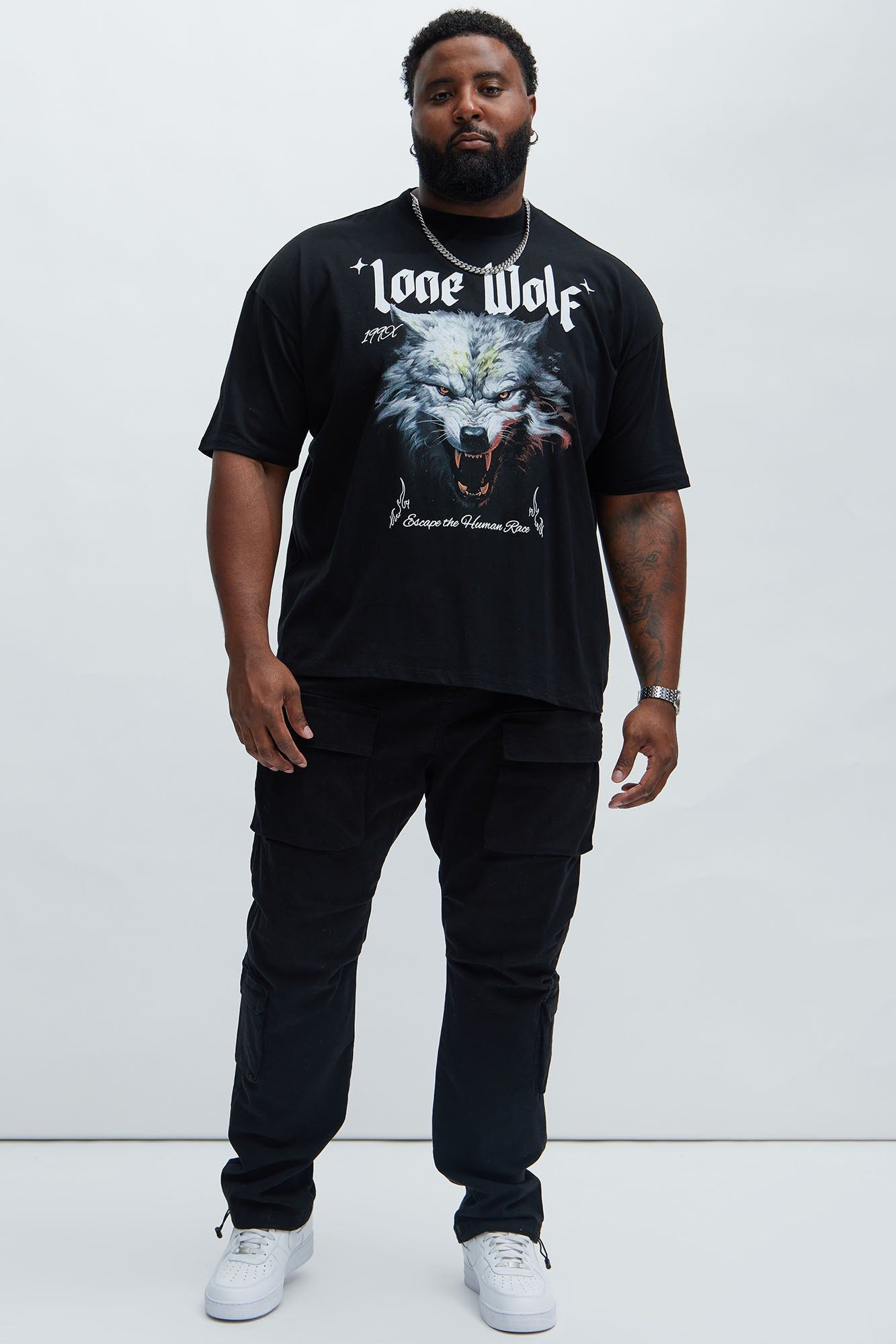 Lone Wolf Boxy Short Sleeve Tee - Black sold by Fashion Nova product image thumbnail 5