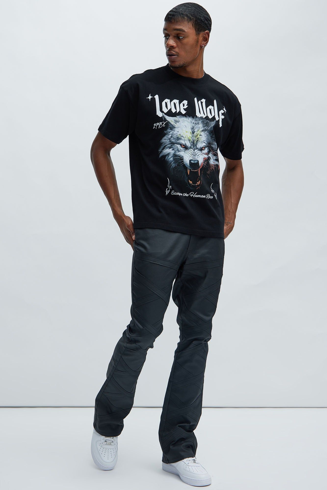 Lone Wolf Boxy Short Sleeve Tee - Black sold by Fashion Nova product image thumbnail 2