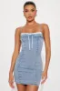 Pixie Denim Micro Mini Dress - Light Wash sold by Fashion Nova