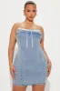 Pixie Denim Micro Mini Dress - Light Wash sold by Fashion Nova
