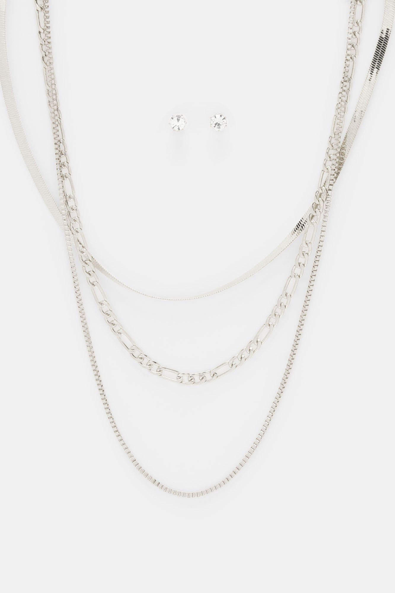 Bring It On Necklace And Earring Set - Silver sold by Fashion Nova product image thumbnail 3