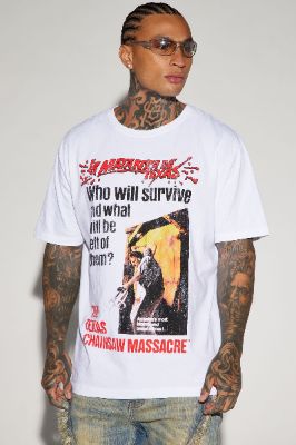 The Texas Chainsaw Massacre Short Sleeve Tee - White sold by Fashion Nova