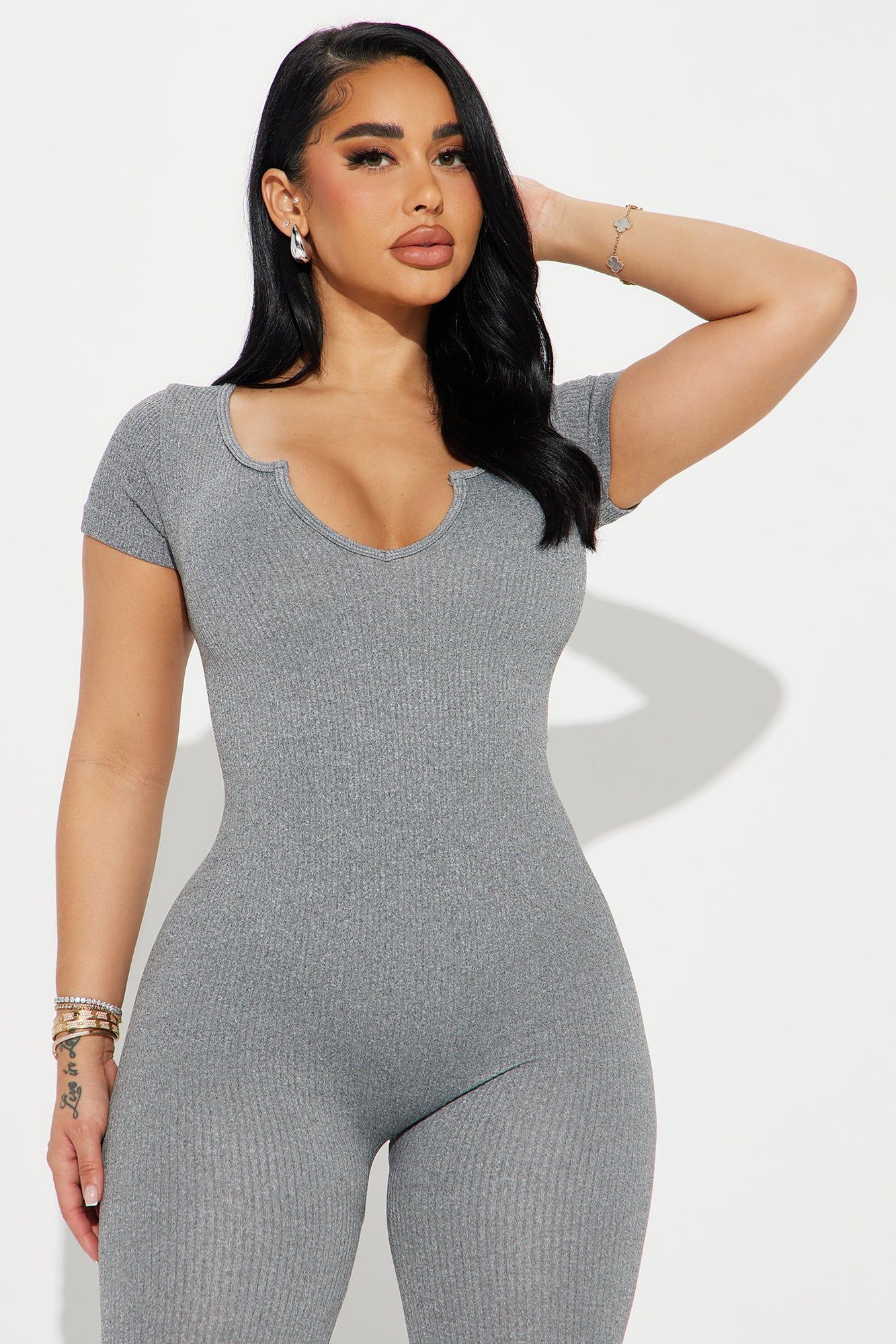 Lucia Seamless Jumpsuit - Charcoal sold by Fashion Nova product image thumbnail 2