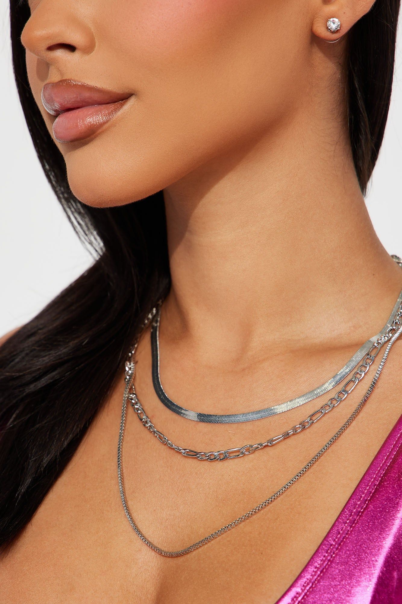 Bring It On Necklace And Earring Set - Silver sold by Fashion Nova