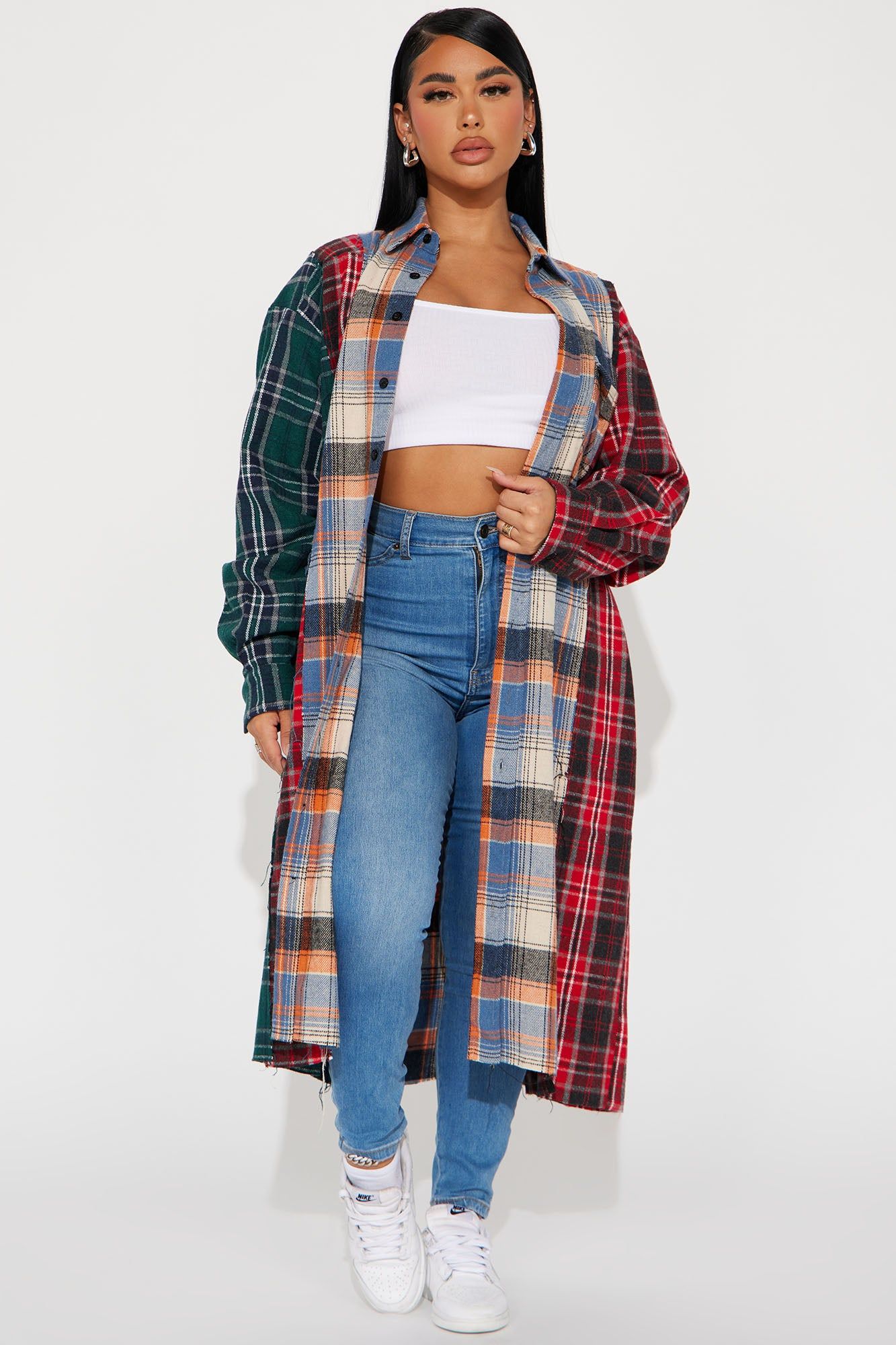 Feelin' Free Plaid Shirt - Multi Color sold by Fashion Nova