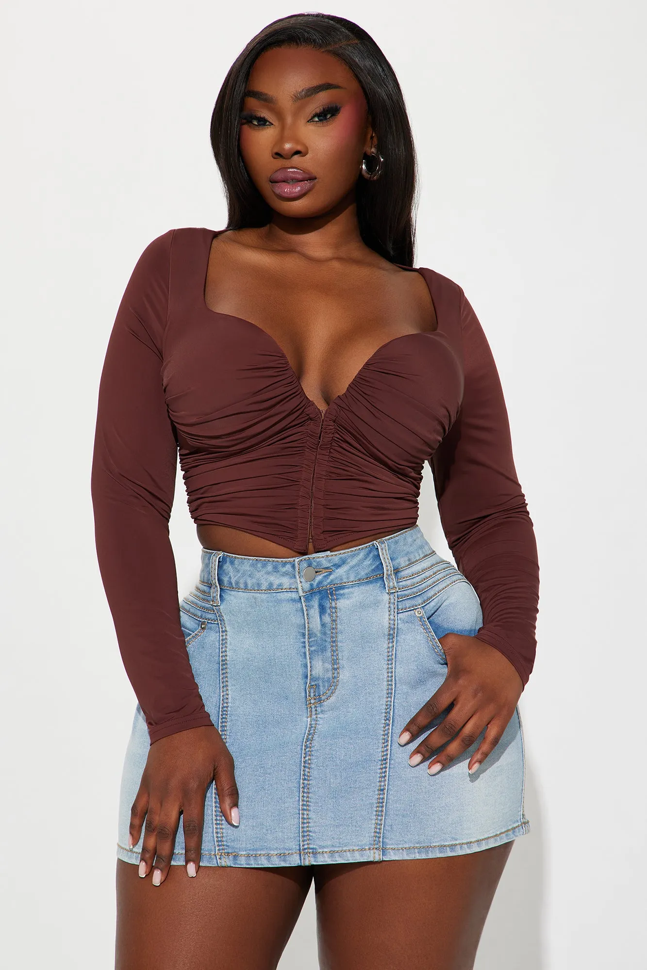 Gianna Corset Top - Chocolate sold by Fashion Nova product image thumbnail 4