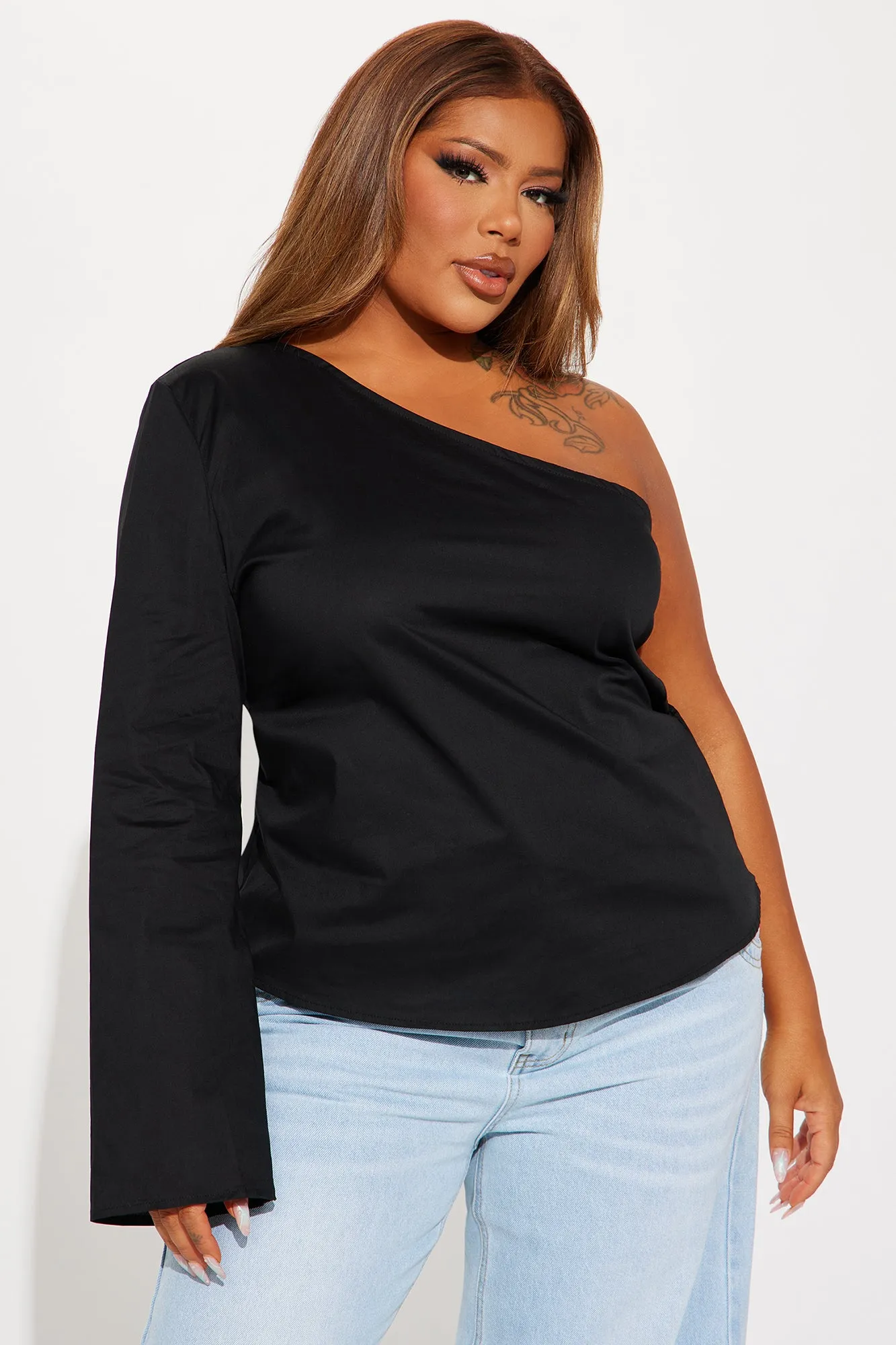 Willow Poplin Blouse Top - Black sold by Fashion Nova product image thumbnail 4