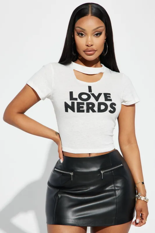 I Love Nerds Graphic Tee - White sold by Fashion Nova