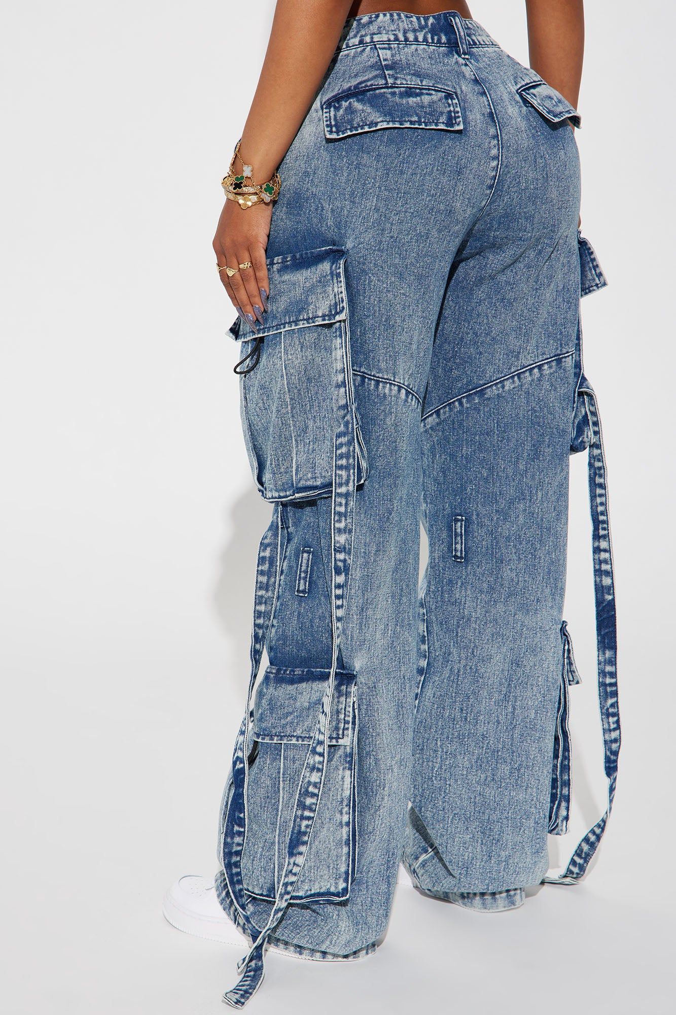 Strap It Down Cargo Jeans - Acid Wash Blue sold by Fashion Nova product image thumbnail 3