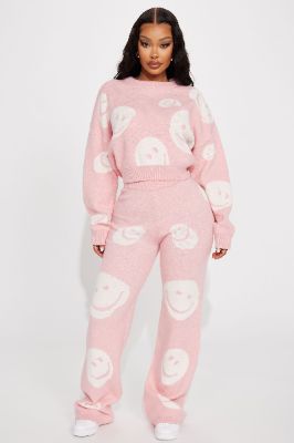Smile For Me Sweater Pant Set - Pink made by Fashion Nova