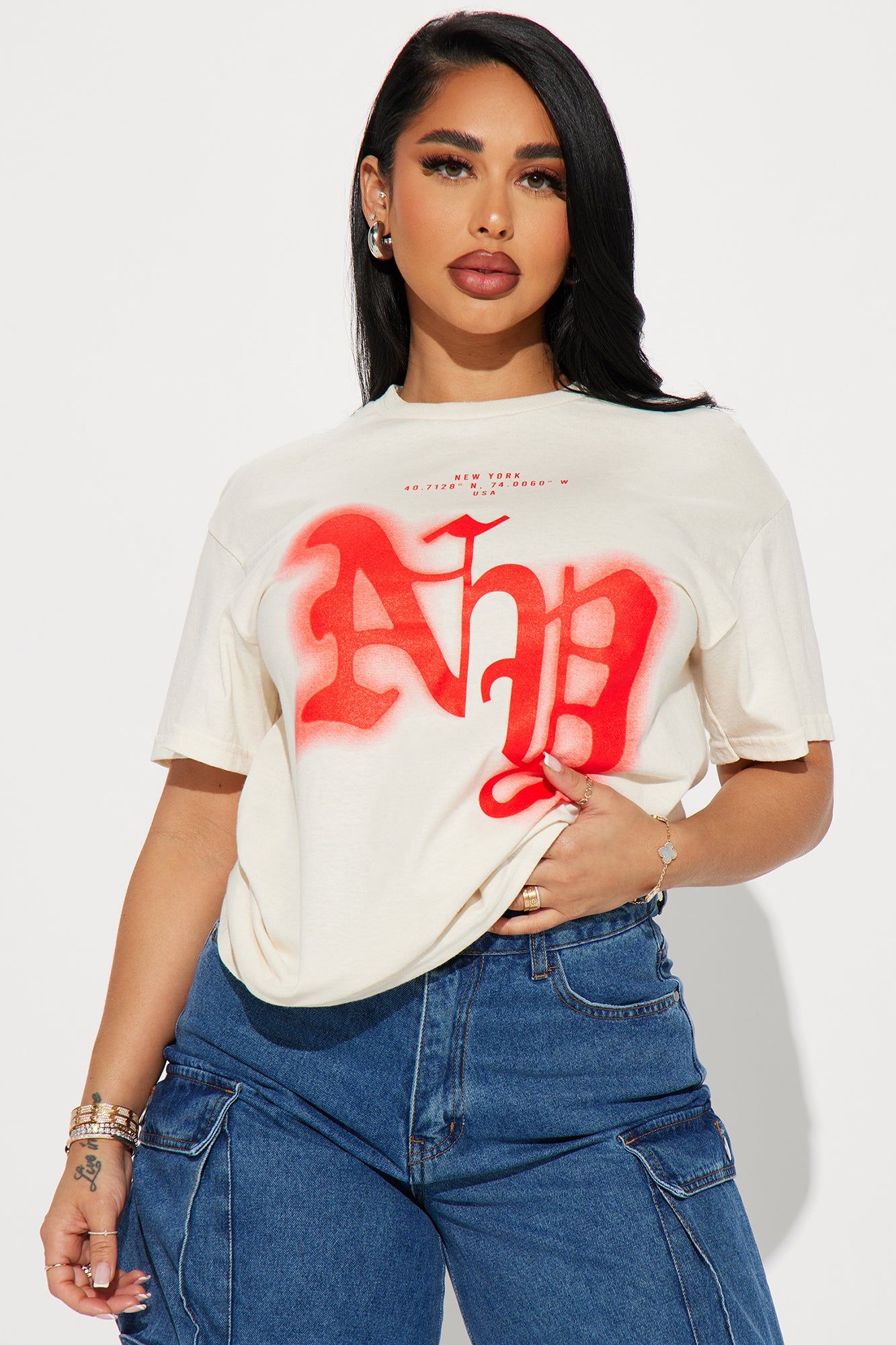 New York Dreaming Graphic Tee - Cream sold by Fashion Nova