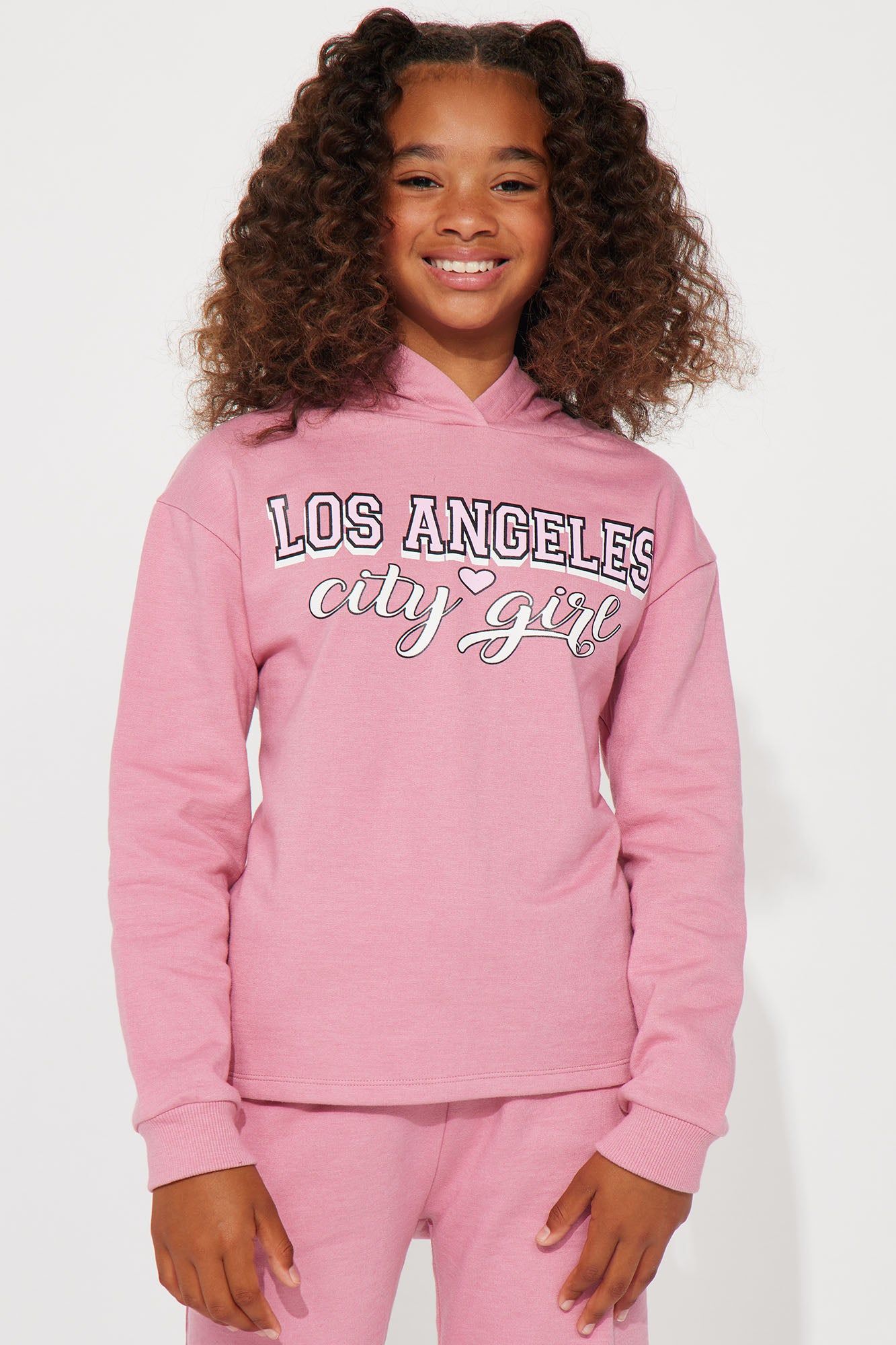 Mini LA City Girl Fleece Jogger Set - Mauve sold by Fashion Nova product image thumbnail 2