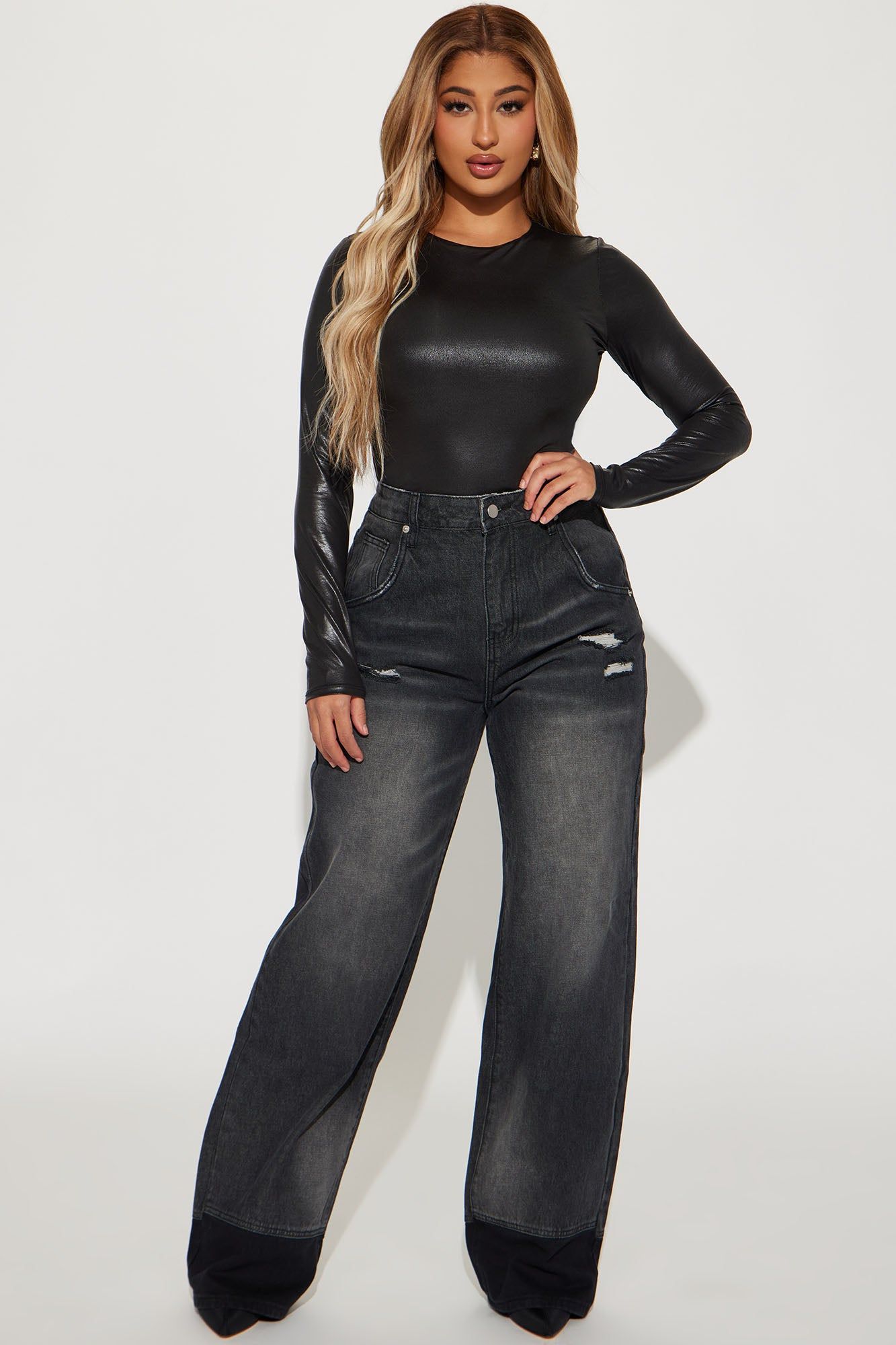 Midnight Moon Faux Leather Top - Black sold by Fashion Nova product image thumbnail 2