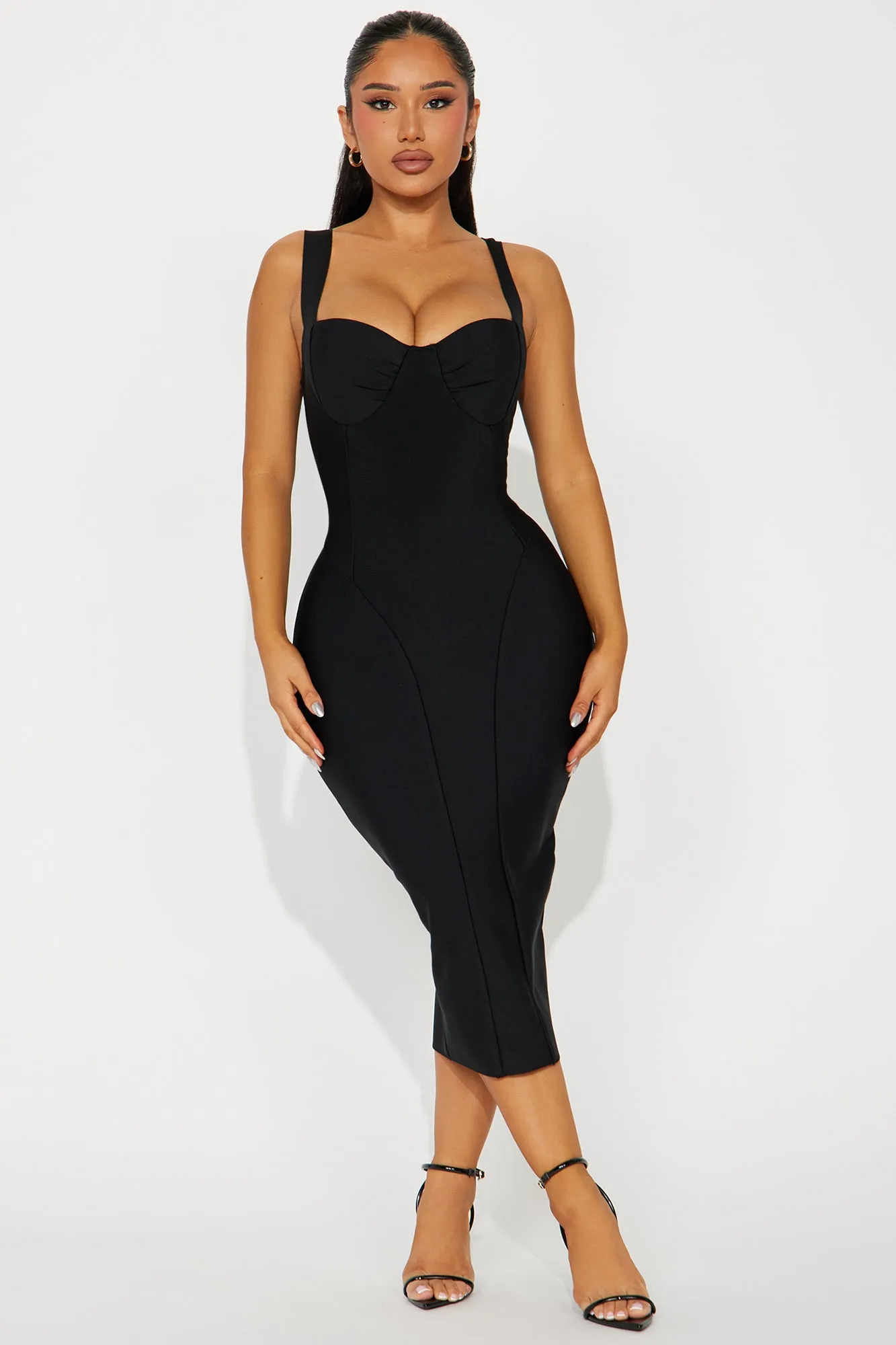 Cierra Bandage Midi Dress - Black sold by Fashion Nova