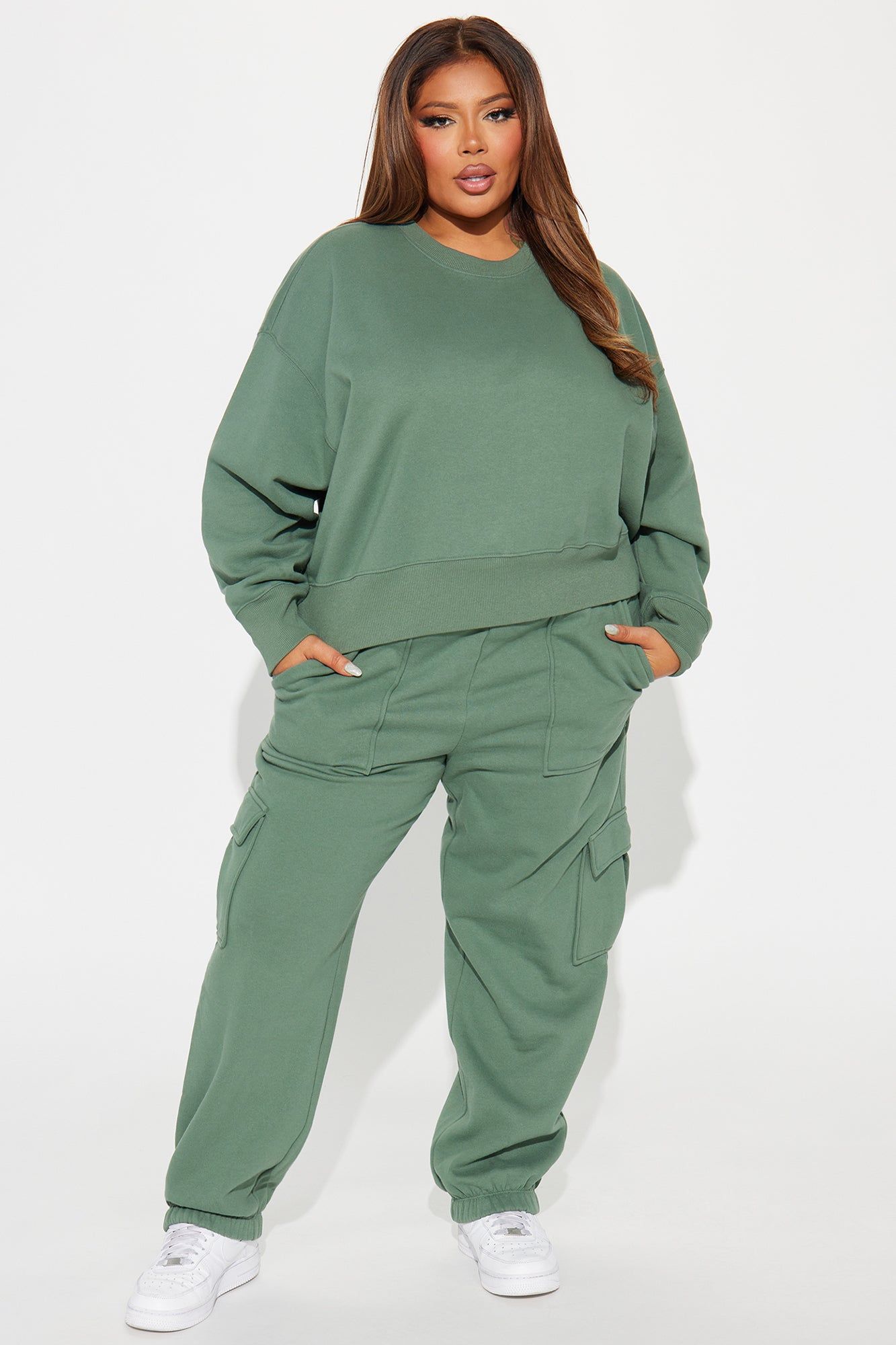 Follow Me Around Sweatsuit - Sage sold by Fashion Nova product image thumbnail 4