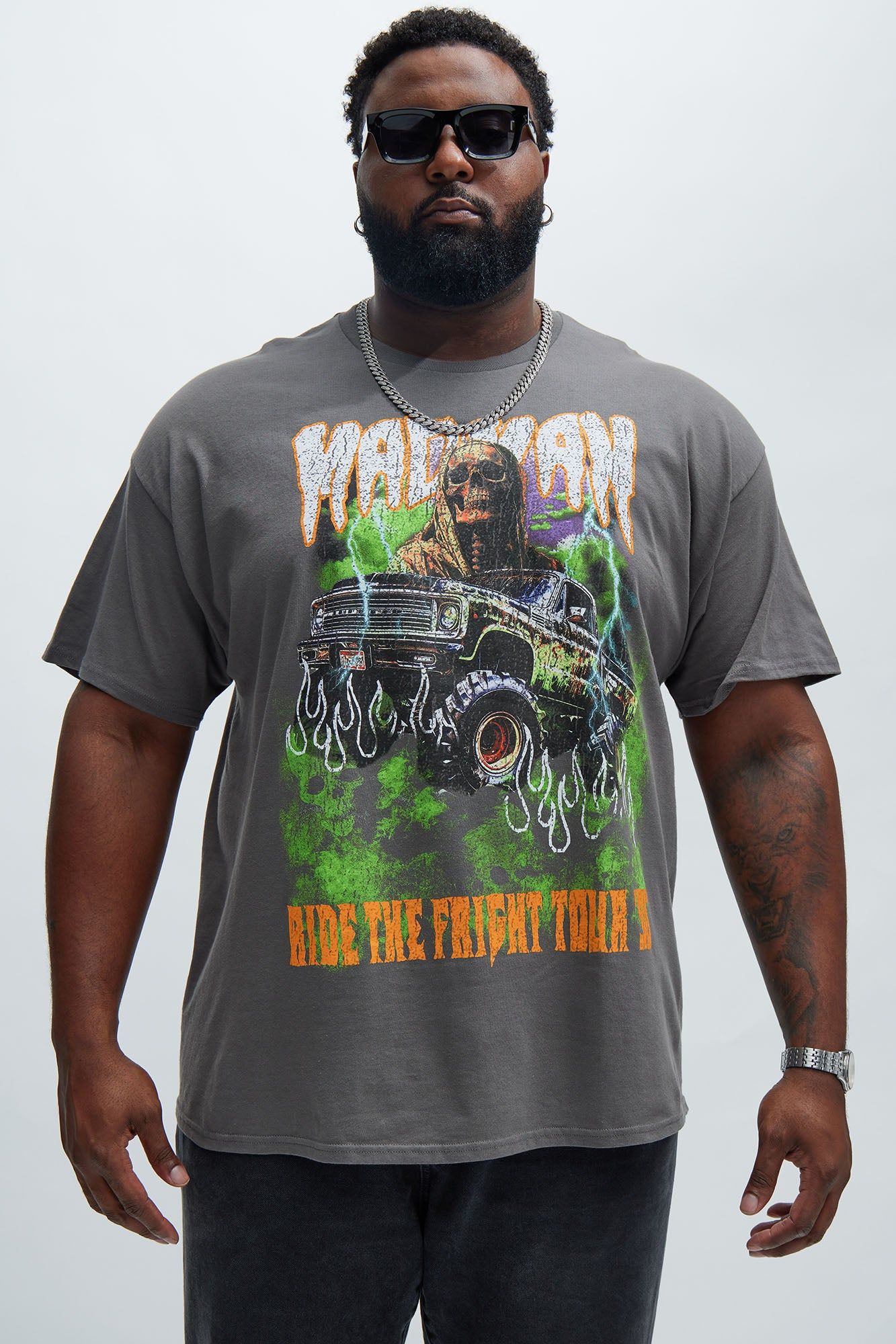 Fright Tour 96 Short Sleeve Tee - Charcoal sold by Fashion Nova product image thumbnail 4