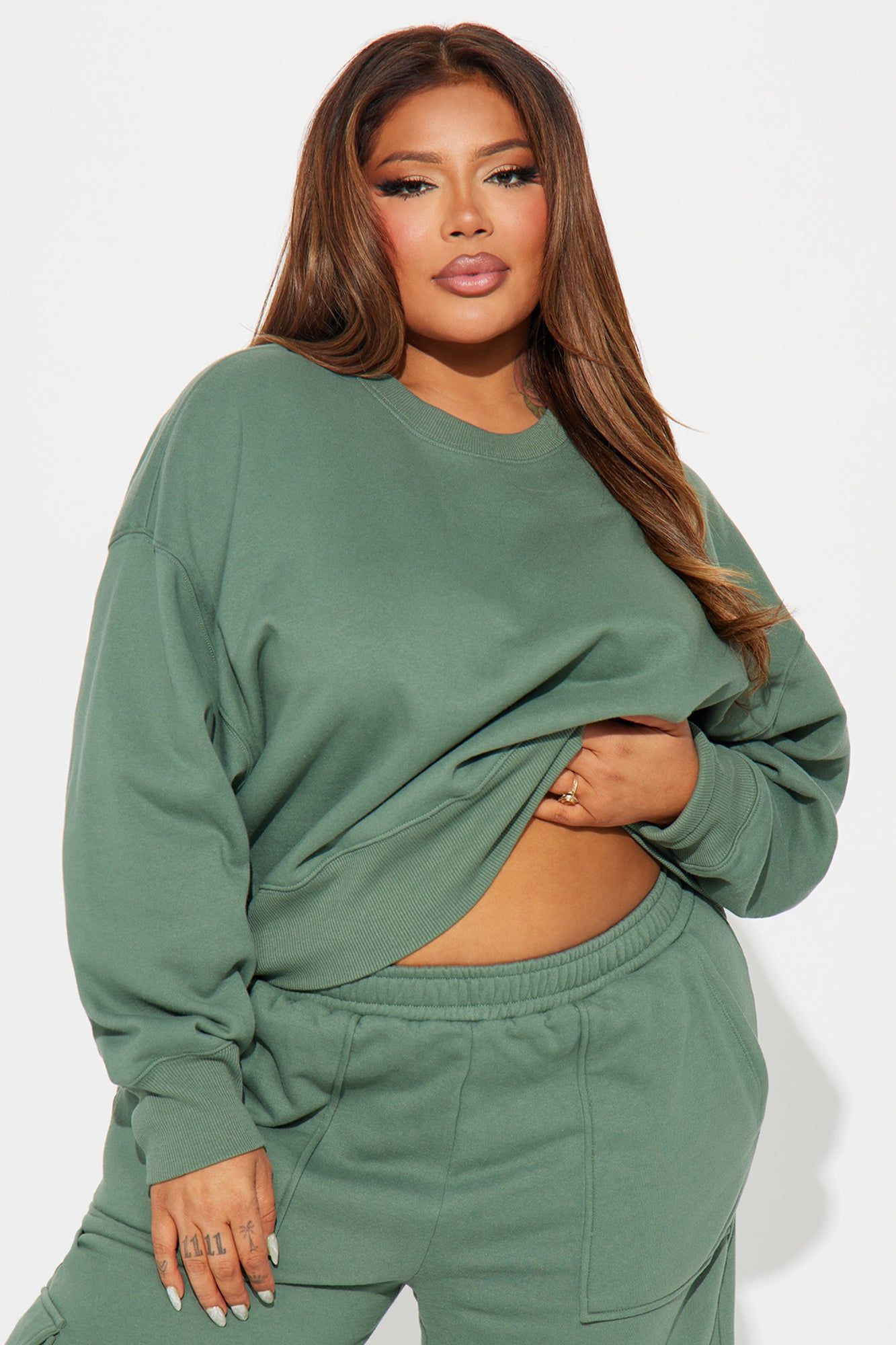 Follow Me Around Sweatsuit - Sage sold by Fashion Nova product image thumbnail 5