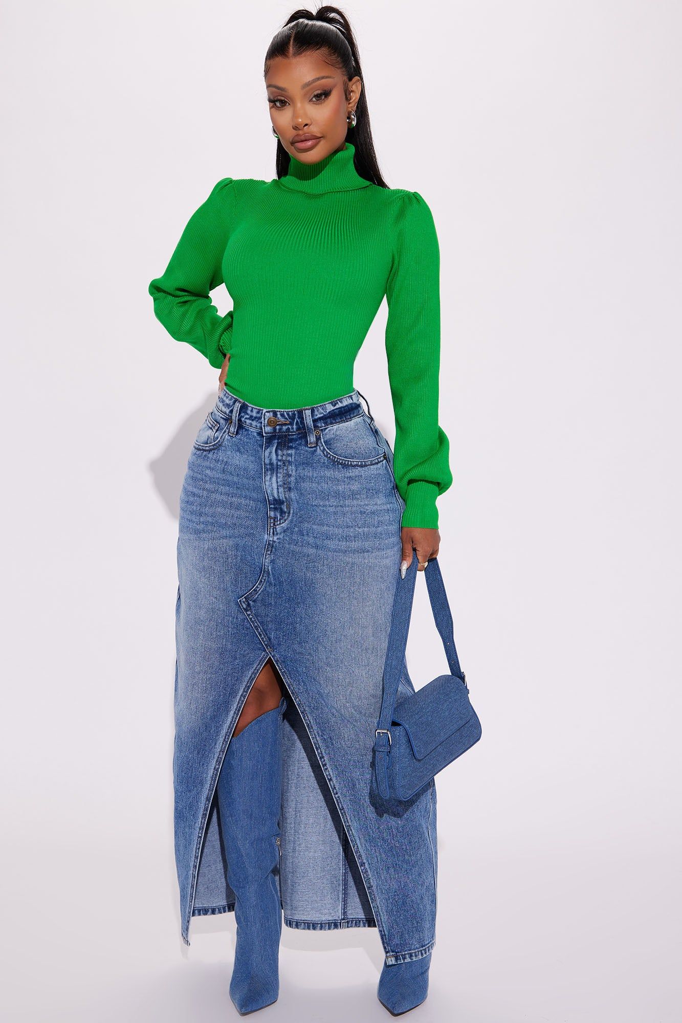 Jaida Turtleneck Sweater - Kelly Green sold by Fashion Nova product image thumbnail 2