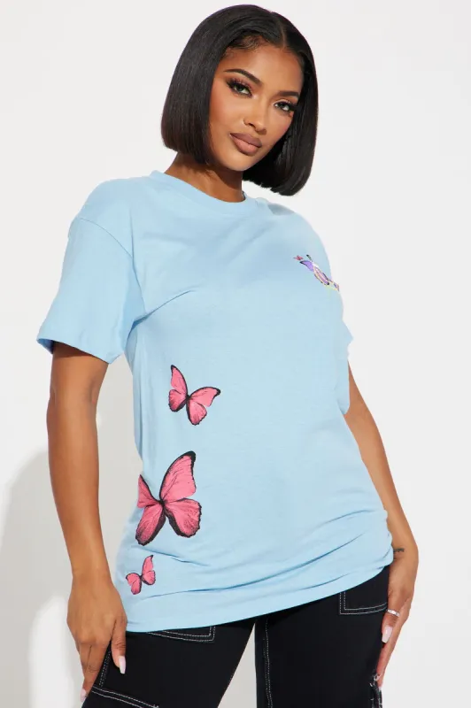 Self Love Butterfly Graphic Tshirt - Blue sold by Fashion Nova