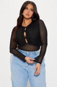 Slice Of Life Mesh Top - Black sold by Fashion Nova