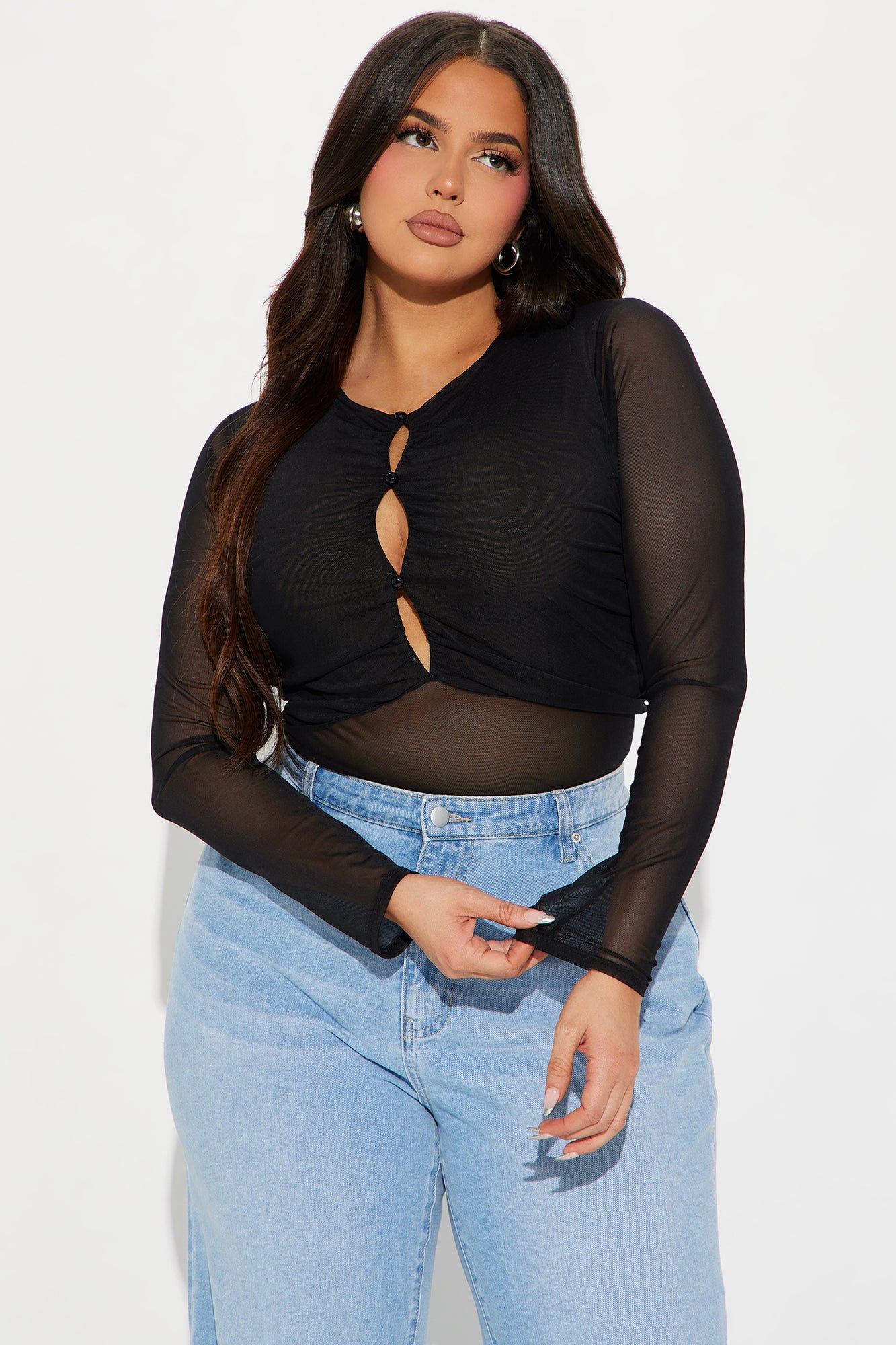 Slice Of Life Mesh Top - Black sold by Fashion Nova product image thumbnail 4