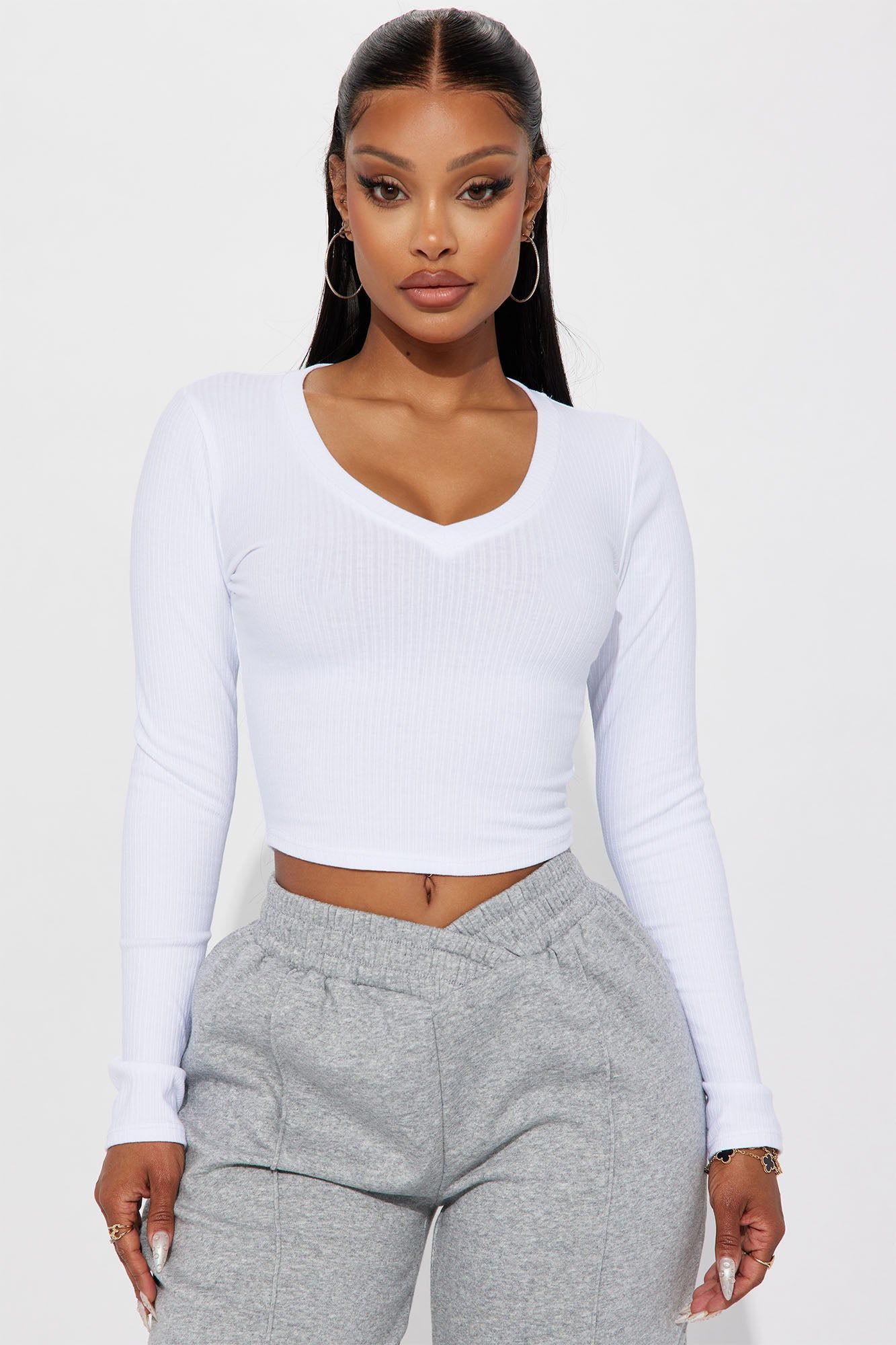 Jenni Ribbed Crop Top - White sold by Fashion Nova