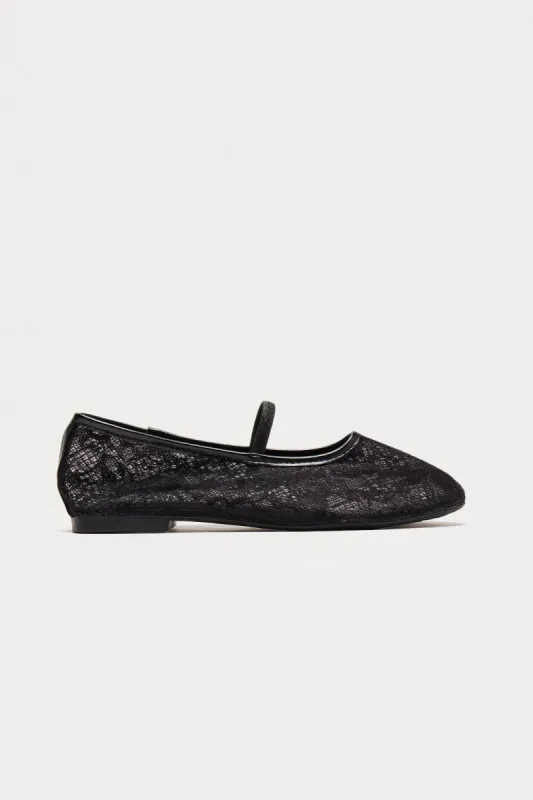 Matalia Lace Flats - Black sold by Fashion Nova