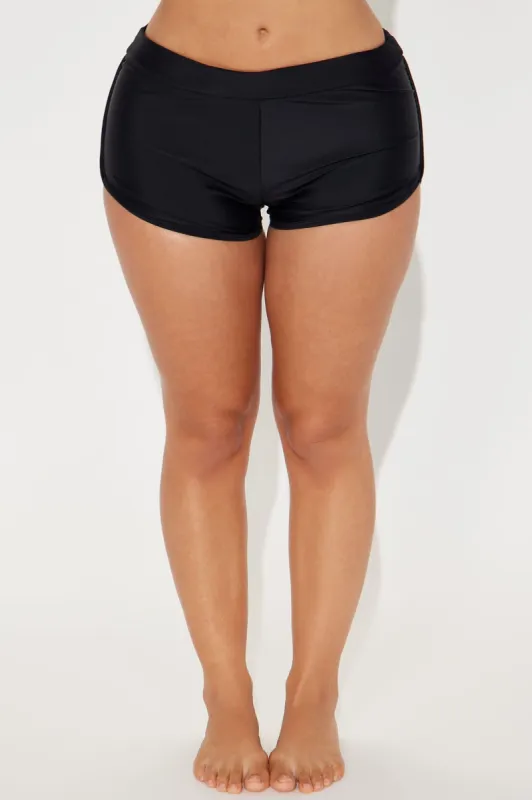 Maui Dolphin Boyshort Bikini Bottom - Black sold by Fashion Nova