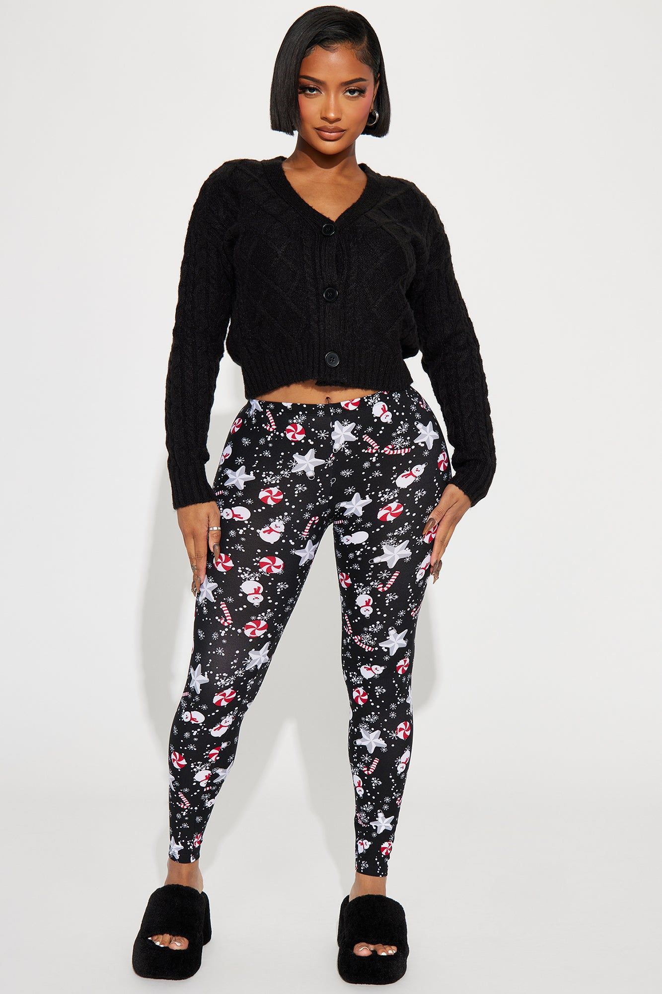 Winter Spice Holiday Legging - Black/combo sold by Fashion Nova
