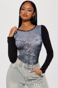 Sexy Thing Bodysuit - Black/combo sold by Fashion Nova