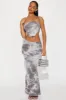 Cross My Heart Tie Dye Skirt Set - Black/Grey sold by Fashion Nova