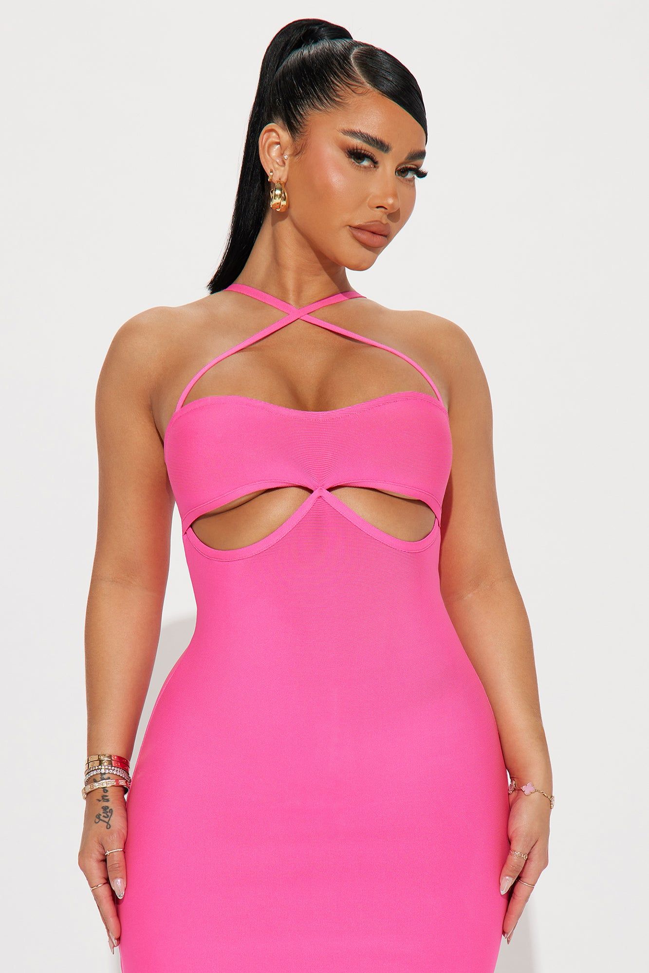 Venice Nights Bandage Midi Dress - Hot Pink sold by Fashion Nova product image thumbnail 2