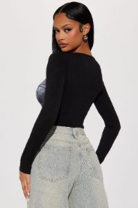 Sexy Thing Bodysuit - Black/combo sold by Fashion Nova