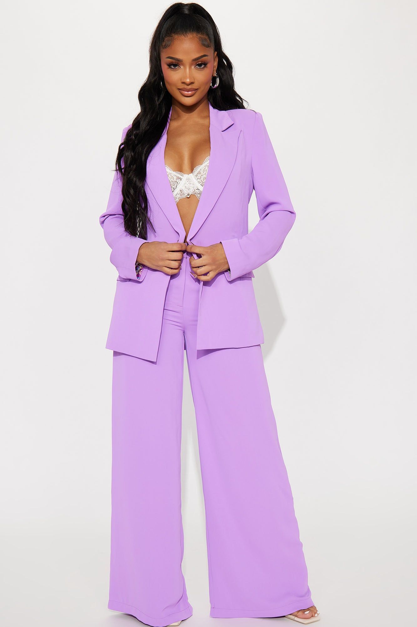 Next Meeting Blazer Pant Set - Purple sold by Fashion Nova