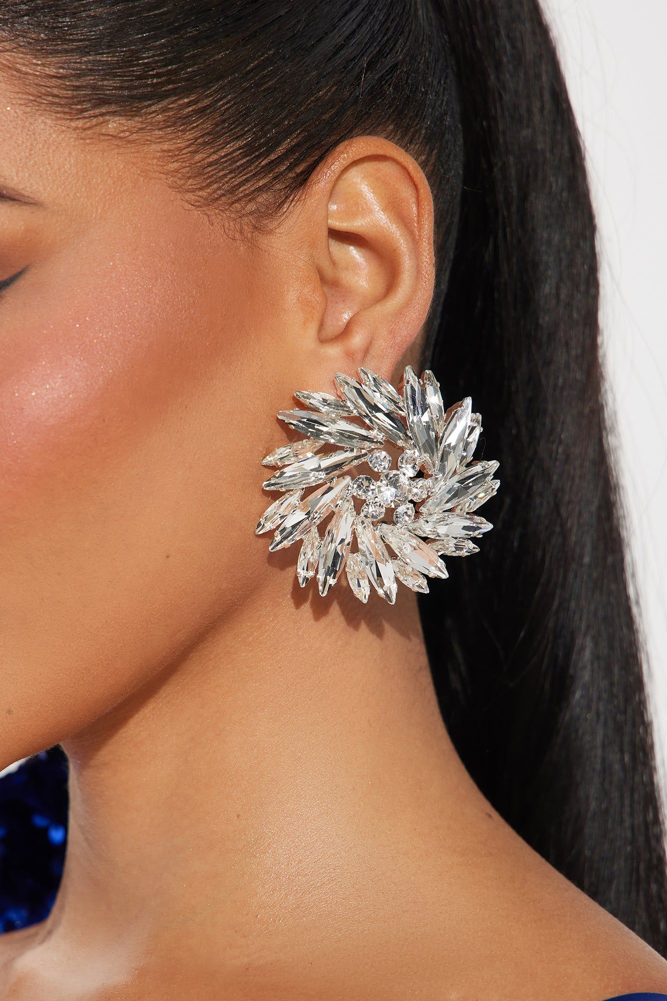 The Shiniest Of Them All Earrings - Silver sold by Fashion Nova